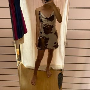 NWOT Cowl Neck Cow Print Dress